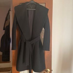 Ann Taylor Black Collar Wrap Winter Coat. Size Medium.